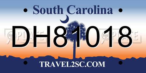 DH81018 South Carolina License Plate