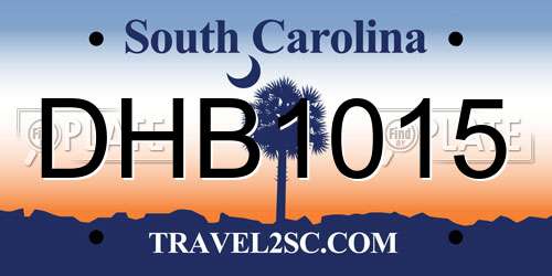 DHB1015 South Carolina License Plate