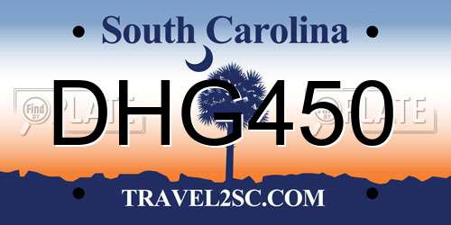 DHG450 South Carolina License Plate