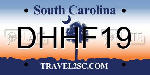 DHHF19 South Carolina License Plate