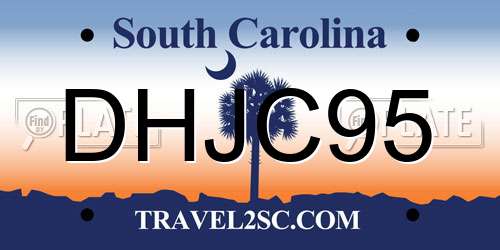 DHJC95 South Carolina License Plate