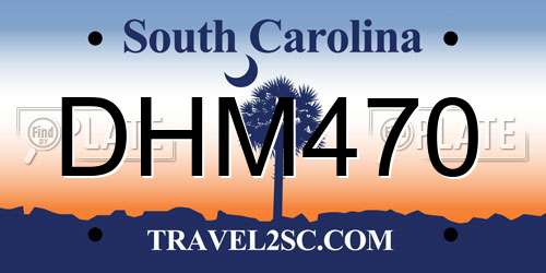 DHM470 South Carolina License Plate