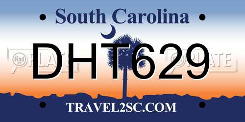 DHT629 South Carolina License Plate