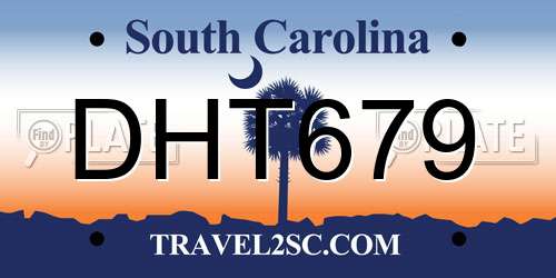 DHT679 South Carolina License Plate