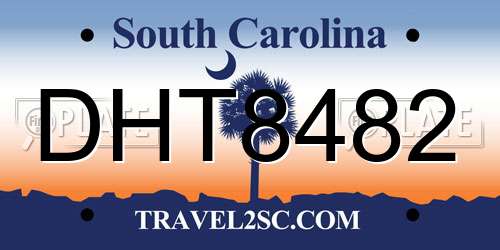 DHT8482 South Carolina License Plate