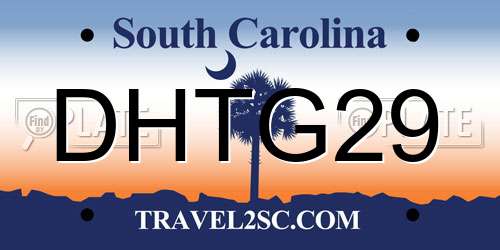 DHTG29 South Carolina License Plate