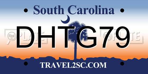 DHTG79 South Carolina License Plate