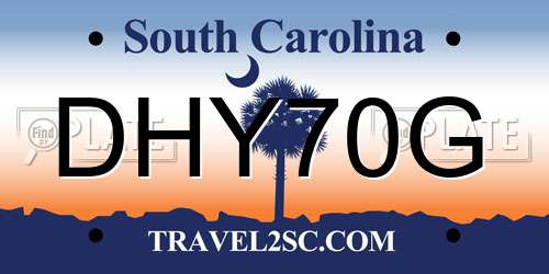 DHY70G South Carolina License Plate