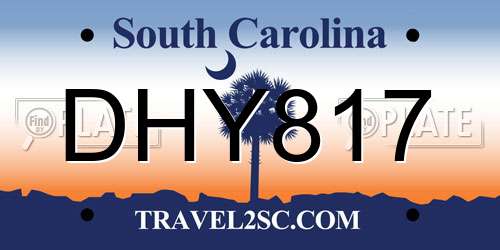 DHY817 South Carolina License Plate