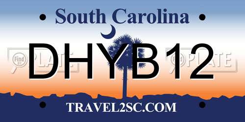DHYB12 South Carolina License Plate