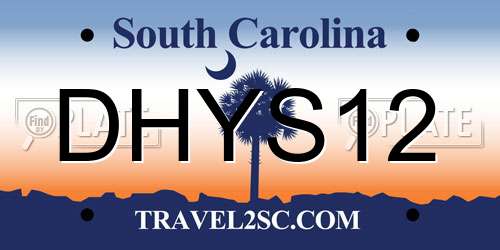 DHYS12 South Carolina License Plate
