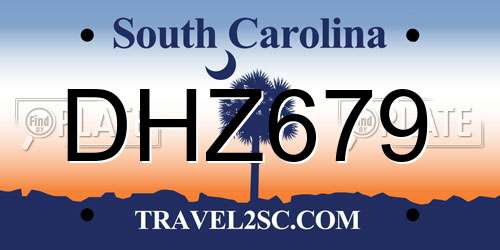 DHZ679 South Carolina License Plate