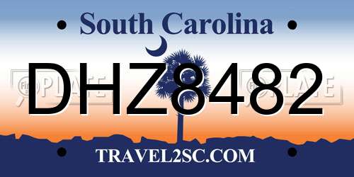 DHZ8482 South Carolina License Plate