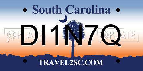 DI1N7Q South Carolina License Plate