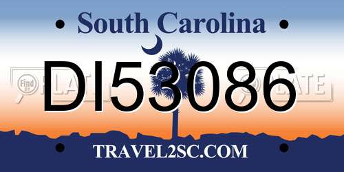 DI53086 South Carolina License Plate