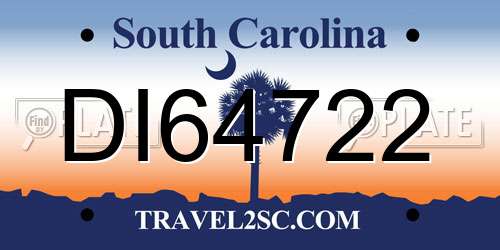 DI64722 South Carolina License Plate