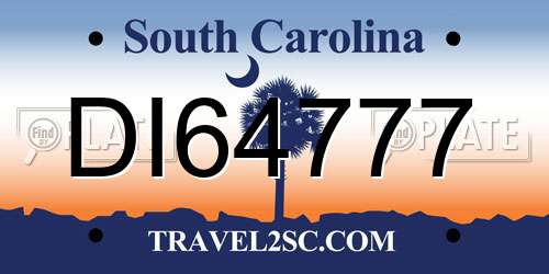 DI64777 South Carolina License Plate