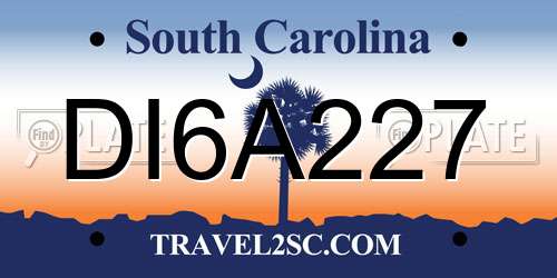 DI6A227 South Carolina License Plate
