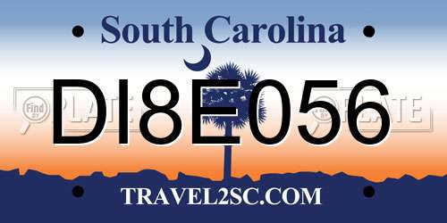 DI8E056 South Carolina License Plate