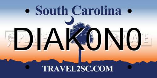 DIAK0N0 South Carolina License Plate