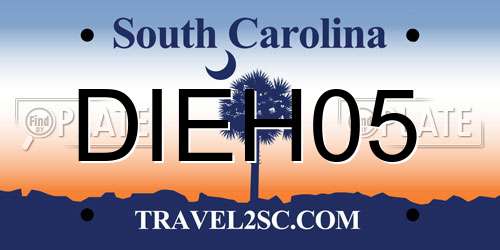 DIEH05 South Carolina License Plate
