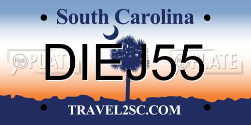 DIEJ55 South Carolina License Plate