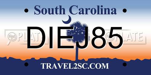 DIEJ85 South Carolina License Plate