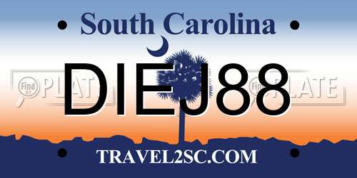 DIEJ88 South Carolina License Plate