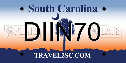 DIIN70 South Carolina License Plate