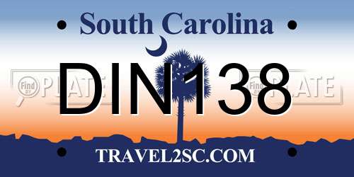 DIN138 South Carolina License Plate