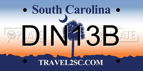 DIN13B South Carolina License Plate