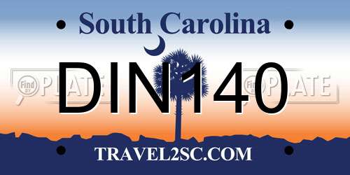 DIN140 South Carolina License Plate
