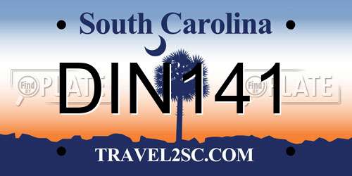 DIN141 South Carolina License Plate