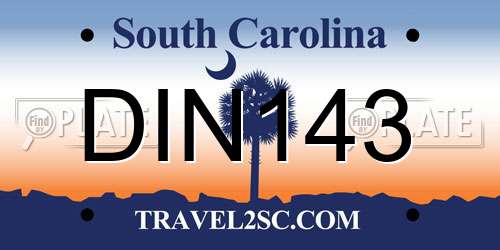 DIN143 South Carolina License Plate