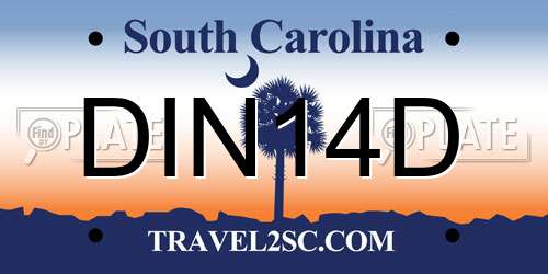 DIN14D South Carolina License Plate