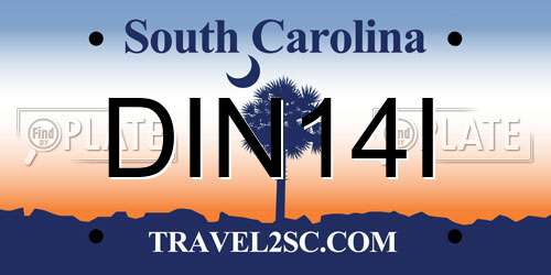 DIN14I South Carolina License Plate