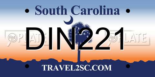 DIN221 South Carolina License Plate