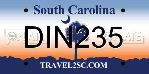 DIN235 South Carolina License Plate