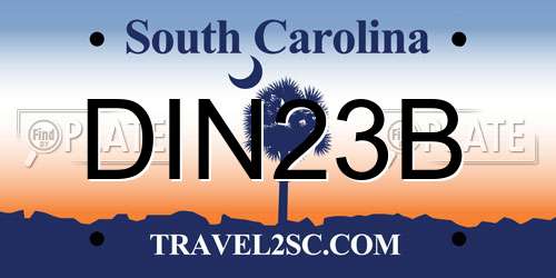 DIN23B South Carolina License Plate