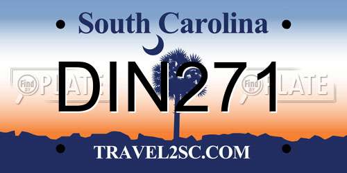 DIN271 South Carolina License Plate