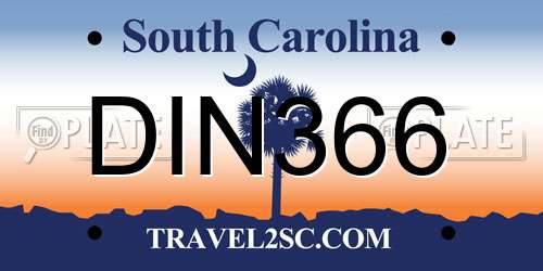 DIN366 South Carolina License Plate