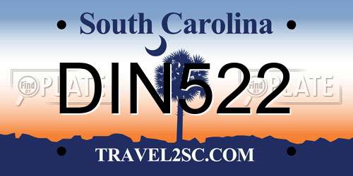 DIN522 South Carolina License Plate