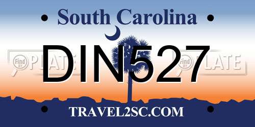 DIN527 South Carolina License Plate