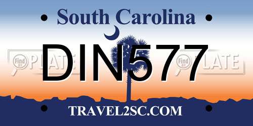 DIN577 South Carolina License Plate