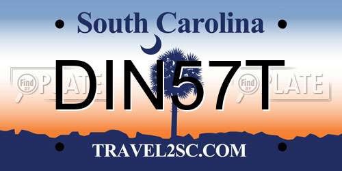 DIN57T South Carolina License Plate