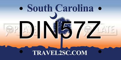 DIN57Z South Carolina License Plate