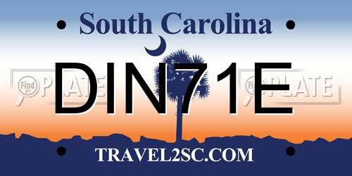 DIN71E South Carolina License Plate