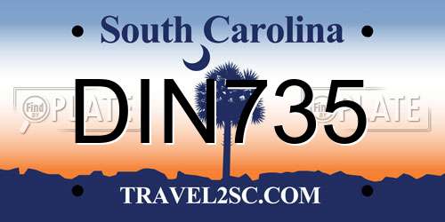 DIN735 South Carolina License Plate