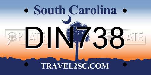 DIN738 South Carolina License Plate