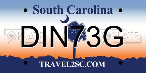DIN73G South Carolina License Plate
